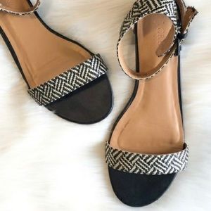 J. Crew Black and White Patterned Sandal